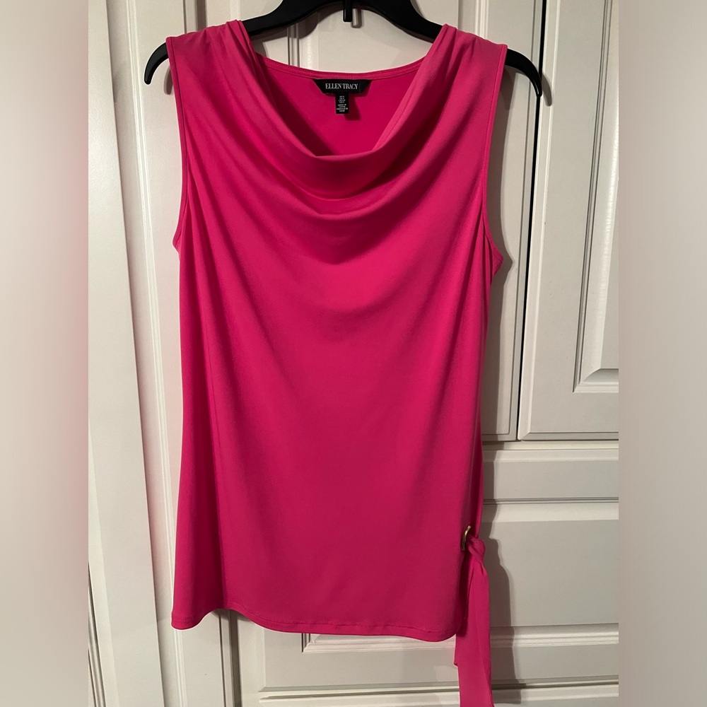 Ellen Tracy women’s sleeveless pink side tie small top